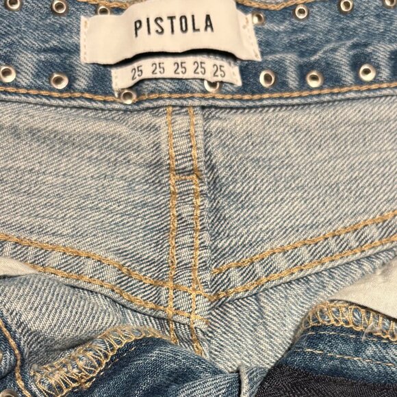 Pistola Womens Gigi Distressed Cutoff Denim Shorts Size 25 Light Wash - Picture 8 of 9